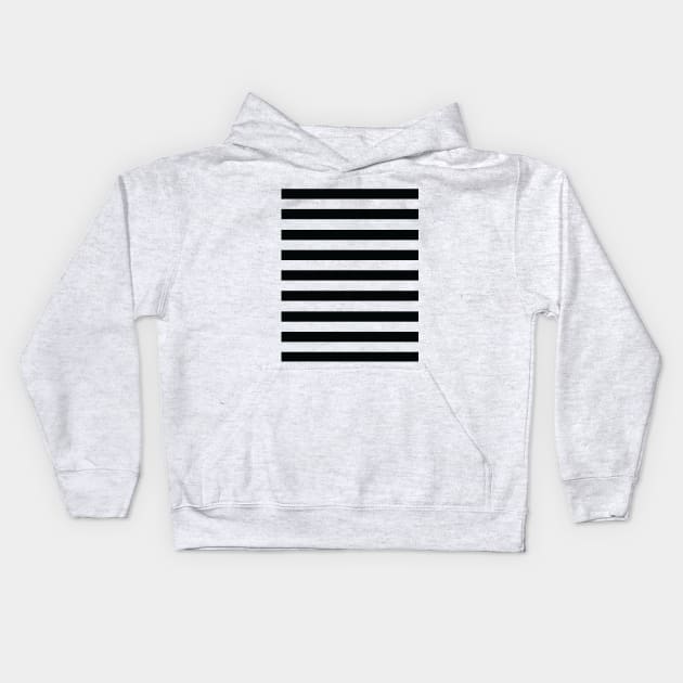 Black horizontal stripes Kids Hoodie by burrotees